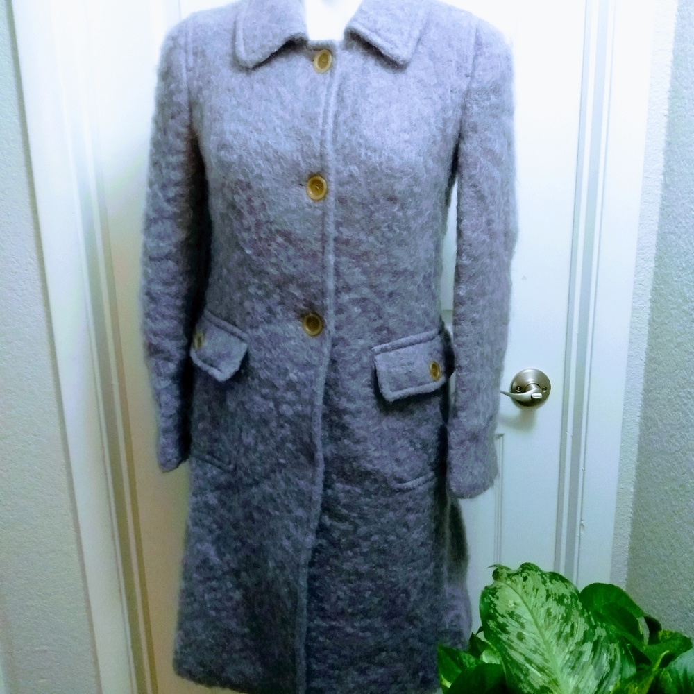 EUC DKNY Mohair + Lamb Wool Coat sz 2